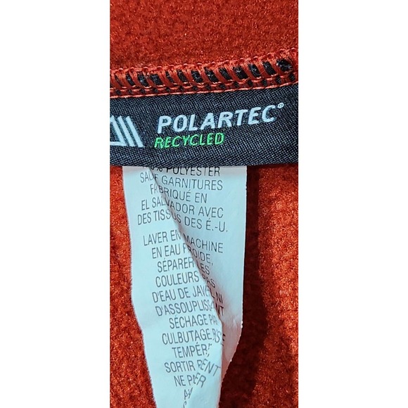 L.L. Bean Men's XL Reg Fleece 1/4 Snap Pullover Sweater Jacket Poly Burnt Orange - Picture 6 of 7